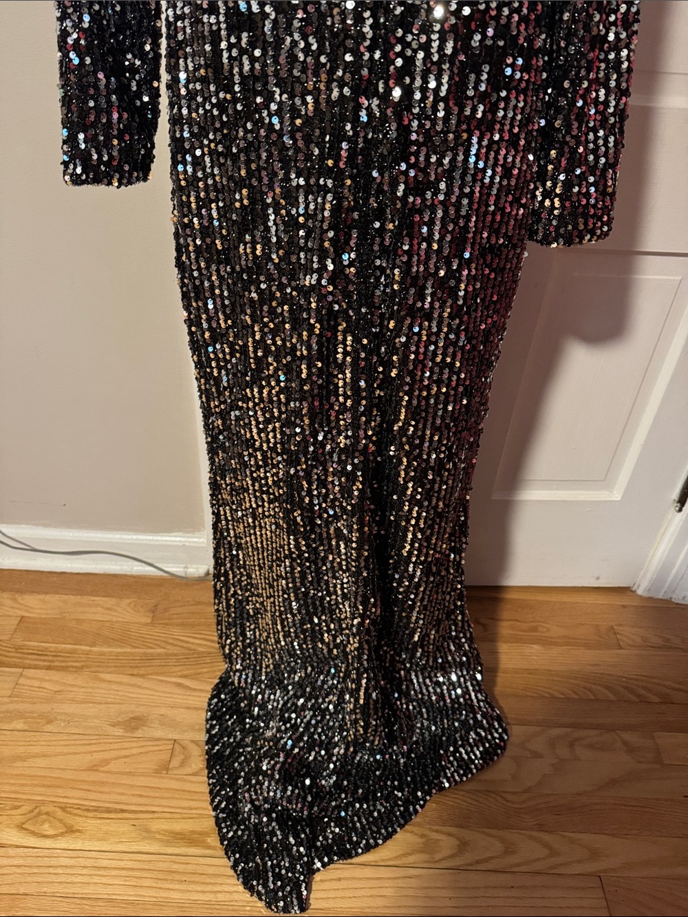 Ieena for Mac Duggal NWT Gown 26445 Sequined Long Sleeve Evening Formal Gala 10 - Picture 10 of 15